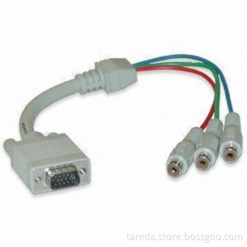 VGA to 3 RCA Cable, Can Connect Video Equipment with Component Video, Used to Connect a VGA Card